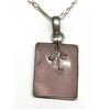 Image 1 : $300 Silver Rose Quartz Pendant Necklace (app 12g)