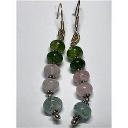 $140 Silver Multi Gemstone Earrings (app4.5g)