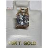 Image 2 : $300 10 KT Gold CZ Pendant (6mm)