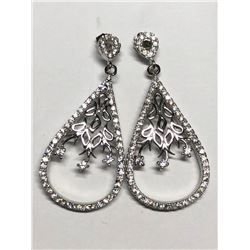 $140 Silver CZ Earrings (app 6g)