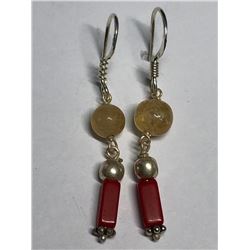 Silver Gemstone Earrings