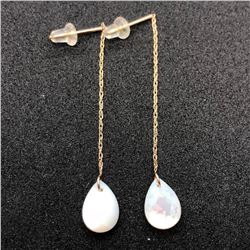$200 14 KT Gold Mother of Pearl Earrings