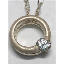 $200 Silver CZ Pendant Necklace (app 7g)
