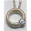 Image 2 : $200 Silver CZ Pendant Necklace (app 7g)