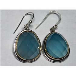 $250 Silver Gold Plated Chalcedony Earrings
