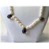 Image 4 : Sterling Silver Clasp Fresh Water Pearl & Smokey Quartz Necklace