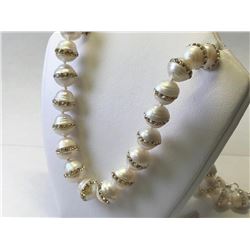 Genuine Fresh Water Pearl and Crystal Necklace. Retail $400 (Est From $60 up to $120)