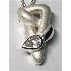 $100 Silver CZ Pendant Necklace