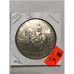 1977 Large British Crown MS High Grade Coin