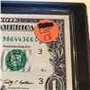 Image 4 : Uncut Sheet of 4 2009 1 Dollar Bills with Certificate in Leather Binder