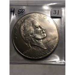 1970 Somoa Islands 1 Dollar James Cook Coin in MS High Grade