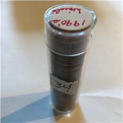 Roll of 50 Brilliant Uncirculated 1990s Lincoln Pennies