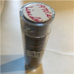 Roll of 50 Brilliant Uncirculated 1970s Lincoln Pennies