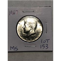 Beautiful 1967 MS High Grade Silver Kennedy Half Dollar