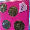 Image 2 : 1999 Complete Type Set Statehood Quarters 24kt Gold Plated in Hard Display