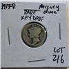 Image 1 : Rare Key Date 1917 D Mercury Silver Dime