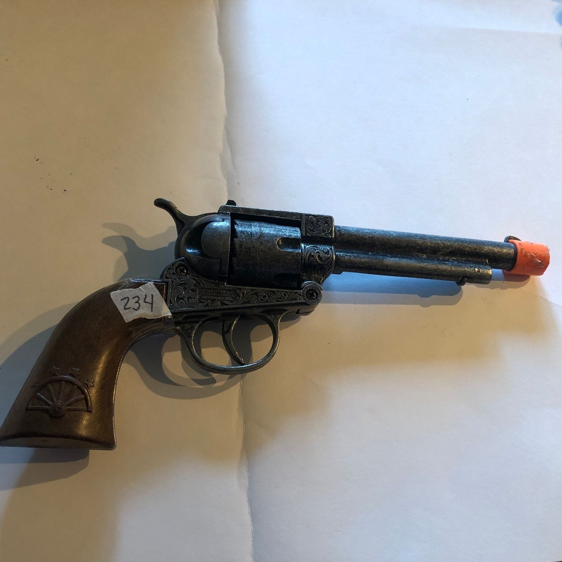 Extremely Rare VintageEdisonGiocattoliMetalToyCapGun Complete