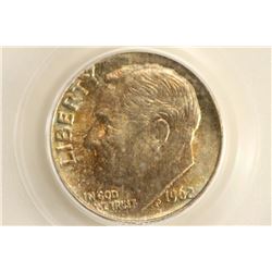 1962 SILVER ROOSEVELT DIME PCGS MS64FB