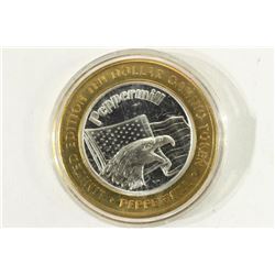CASINO $10 SILVER TOKEN (UNC) PEPPERMILL HOTEL