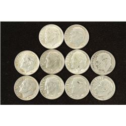 10 ASSORTED SILVER ROOSEVELT DIMES