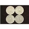 Image 2 : 1942,43,44 & 48 WASHINGTON SILVER QUARTERS