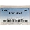 Image 3 : 1964-D WASHINGTON SILVER QUARTER PCGS MS65