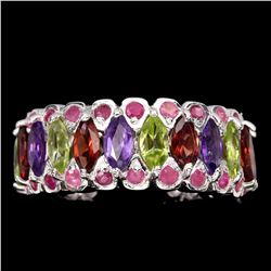 Natural Amethyst Garnet Peridot Ruby Ring