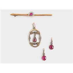 Brooch-Pendant-A Pair of Earrings