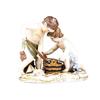 Image 1 : Figurine from Meissen - Puttis Building a Wall