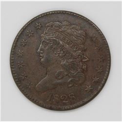 1828 HALF CENT