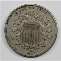 1867 RAYS SHIELD NICKEL