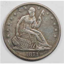 1871 SEATED HALF DOLLAR