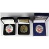 Image 1 : 3- COLORIZED AMERICAN SILVER EAGLES