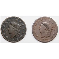 TWO 1832 LARGE CENTS