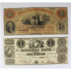 1838 $5 AND $1 NOTES