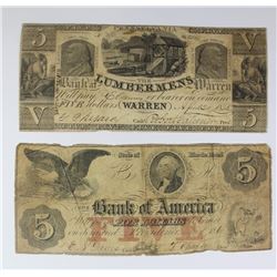 1835 & 1861 $5 NOTES