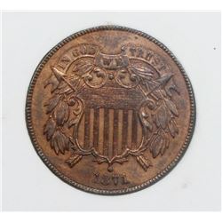 1871 TWO CENT PIECE