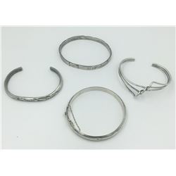 4 STERLING SILVER BRACELETS