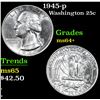 Image 1 : 1945-p . . Washington Quarter 25c Grades Choice+ Unc