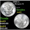 Image 1 : 1881-s . Semi PL Morgan Dollar $1 Grades GEM Unc