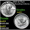 Image 1 : 1917-d Ty2 . . Standing Liberty Quarter 25c Grades Select+ Unc