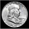 Image 2 : 1954-p . . Franklin Half Dollar 50c Grades Select Unc
