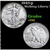 Image 1 : 1943-p . . Walking Liberty Half Dollar 50c Grades vf++
