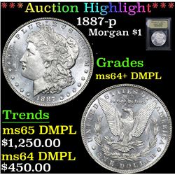 ***Auction Highlight*** 1887-p . . Morgan Dollar $1 Graded Choice Unc+ DMPL By USCG (fc)
