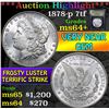 Image 1 : ***Auction Highlight*** 1878-p 7tf . . Morgan Dollar $1 Graded Choice+ Unc By USCG (fc)