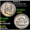 Image 1 : 1958-d Original Mint Set Toning . Franklin Half Dollar 50c Grades GEM++ Unc