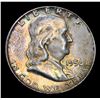 Image 2 : 1958-d Original Mint Set Toning . Franklin Half Dollar 50c Grades GEM++ Unc