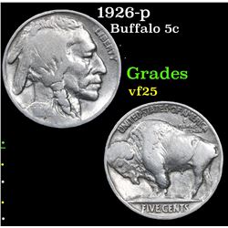 1926-p . . Buffalo Nickel 5c Grades vf+
