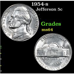 1954-s . . Jefferson Nickel 5c Grades Choice Unc