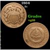 Image 1 : 1864 . . Two Cent Piece 2c Grades vg+